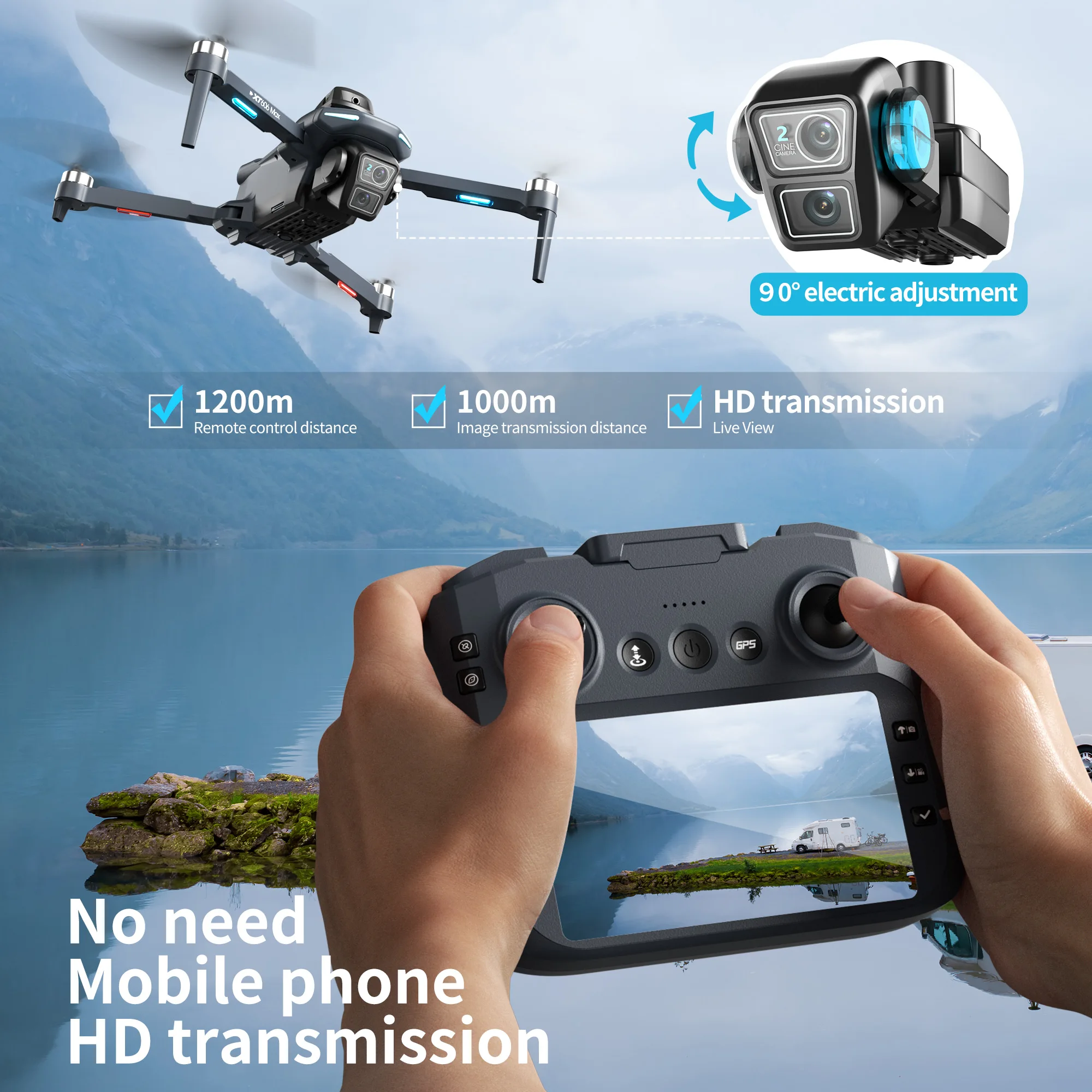 Drone Profesional Lenovo XT606 - Drone Camera Night Vision ulasan dan harga